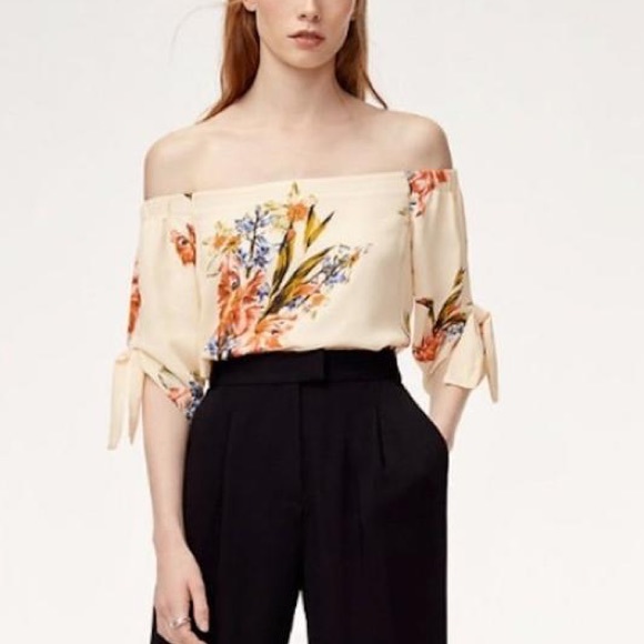 Babaton Off Shoulder Cream Floral Blouse - Picture 1 of 5